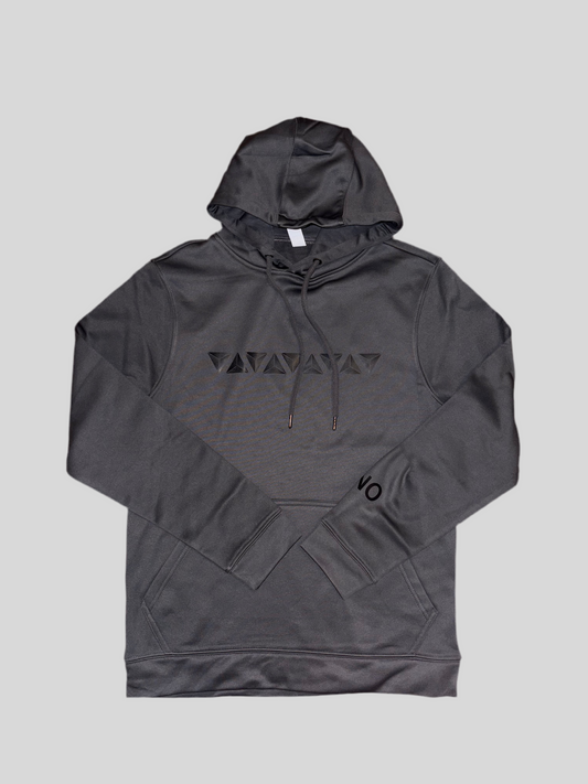 TRIANGLE HOODIE (GREY + BLACK)