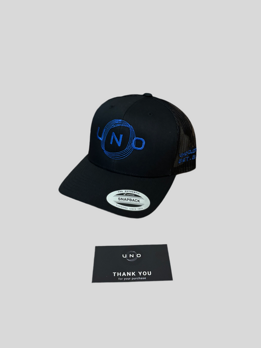 SPACE CAP (BLACK + BLUE, SIDE LOGO)